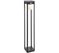600mm Solar Powered Outdoor Bollard Post Light - Textured Black & White Diffuser Loops Black One Size