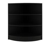 (600mm W - Open Front Corner Unit - Without LED's, Black) Shop Counter LED Light B 900mm Lockable Sliding Doors 2 Keys Retail Storage Unit Display Showcase Cabinet Reception Desk
