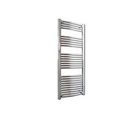 600mm(w) x 1400mm(h) Curved Chrome Heated Towel Rail, Radiator, Warmer 2719 BTUs Bathroom Central Heating Ladder Rail (Horizontal Bar Pattern: 4-5-7-10)