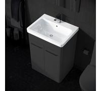Nes Home 600mm White Ceramic Mid-Edge Basin Comes With Single Tap Hole And Overflow