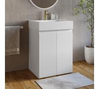 600mm White Freestanding Vanity Unit with Basin - Panama