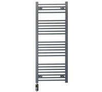 600mm Wide Anthracite Grey Electric Bathroom Towel Rail Radiator Heater With AF Thermostatic Electric Element UK Pre-Filled (600 x 1200 mm)