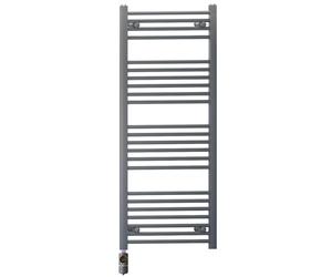 600mm Wide Anthracite Grey Electric Bathroom Towel Rail Radiator Heater With AF Thermostatic Electric Element UK Pre-Filled (600 x 1200 mm)