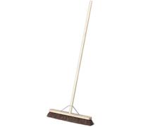 600mm Wide Hard Bristled Broom - Wooden Brush Handle - Metal Support Beam