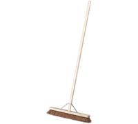 600mm Wide Soft Bristled Broom - Wooden Brush Handle - Metal Support Beam