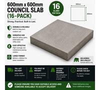 600mm X 600mm Council Slab 16 Pack - Durable Concrete Paving Slabs For Patios, Paths And Bases