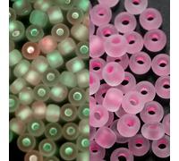 600pcs 3.0mm Luminous Glass Seed Beads Glow in The Dark Loose Spacer Beads for DIY Jewellery Marking Necklace Bracelet Accessories-Pink-3.0mm X 600Pcs
