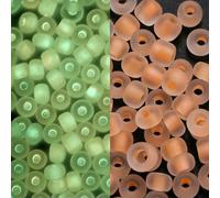 600pcs 3.0mm Luminous Glass Seed Beads Glow in The Dark Loose Spacer Beads for DIY Jewellery Marking Necklace Bracelet Accessories-Orange red-3.0mm X 600Pcs