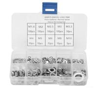 600pcs 304 Stainless Steel Flat Washers Set with M1 M2 M2.5 .5 M5 M6 M8 M10 for Mechanical Fastening and Electrical Grounding Applications