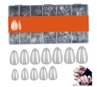 600Pcs Almond Nail Tips Soft & Elastic Natrual Acrylic Short Almond Gel X Tips Pre-Shaped Matte Clear Press on Nails for Extension, DIY at Home Manicure, Nail
