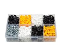 600Pcs Assorted Box of Number Plate Caps Fasteners Flip top & Bolt types Screws