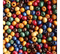 600pcs Assorted Color Wooden Beads 10mm Round Paint Wood Beads Bulk Spacer Beads Fall Rustic Farmhouse Large Hole wooden beads for Jewelry Making, DIY Crafts Beads (10mm)