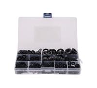 600Pcs Black Nylon Flat Washer Assortment Kit for M2 M2.5 M3 M4 M5 M6 M8 M10 M12 Plain Repair Washer Furniture Gasket Kit