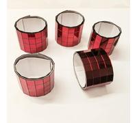 600pcs Burgundy Self-Adhesive Mirror Tiles,10MM Square Mirror Stickers Mosaic Tiles,Decorative Mirror Sticker Sheet DIY Accessory Mirrors Mosaic Tiles