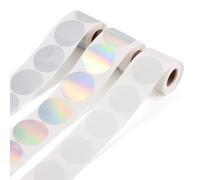 600Pcs Circle Thermal Sticker Labels Holographic Printable Circle Label Multi-Purpose Self-Adhesive Round Direct Thermal Labels for Business Logo Design QR Code Name Tag