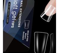 600pcs Clear Nails Tips Gel Curved Design for Professional Manicure Half Covers False Nails Duck Feet Styles