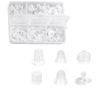 600pcs Clear Silicone Earring Backs - 6 Styles Hypoallergenic Soft Rubber Stoppers for Studs & Droopy Ears - Secure Earring Backs for Sensitive Ears