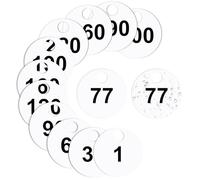 600Pcs Coat Check Tags Round 2 Part Plastic Number Cards 1.7 inch Check Tickets 1 to 300 with Hole Reusable Coat Room Tags Claim Ticket for Closet Organization Live Event Event Raffle Draws White