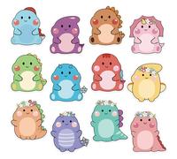 600Pcs Cute Sticky Notes, Cartoon Dinosaur Sticky Note Pads, Fun Sticky Notes Animal Notepads Self Stick Memo Pads Removable Funny Post it Notes for Students School Home Office Supplies