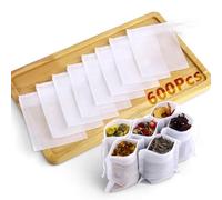 600Pcs Disposable Tea Bags for Loose Leaf Tea, Empty Tea Filter Bags for Cooking, Infuser Sachets for Spice, Coffee, Herb and More (3.54x2.75 Inch)
