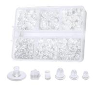 600Pcs Earring Backs Set , 6 Styles Earring Backs Safety Backs,Hypoallergenic Silicone Earrings Backs- Secure & Comfort Fit for Sensitive Ears, Earrings Stoppers for Women's DIY Jewelry Supplies