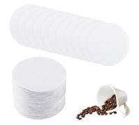 600pcs Filter Papers Unbleached Coffee Filter Papers 64mm Round Coffee Filters Papers Filters Compatible with Espresso Coffee Makers (White)
