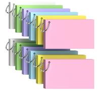 600PCS Flashcards for Revision Index Cards with Ring 3x5 in/ 127x76mm Revision Flash Cards Coloured Blank, Note Cards with Ring Cue Cards for Revision Studying Office Back to School Home Supplies