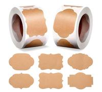 600PCS Kraft Paper Label Stickers Gift Sticky Labels Self-Adhesive Blank Spice Jam Jar Labels for Gifts, Decoration, Food Storage, Bottles, Handcrafts, DIY Project 1.2x2 inches Brown