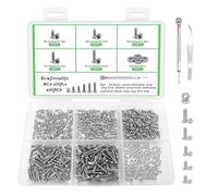 600Pcs M1.6 x 3mm / 4mm / 6mm / 8mm / 10mm Metric Micro Screws Nuts Assortment Kit, Phillips Pan Head, Tiny Machine Screws Assortment for Watch Repair, Electronics, RC Drones, Arduino, DIY Projects