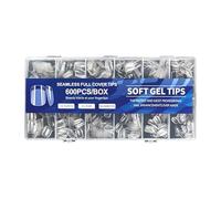 600PCS Matte Press On Nails Short Square ABS Tips Natural Fit & Office-Friendly False Nails False Nail