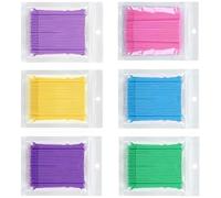 600Pcs Micro Brushes, Eyebrow Brush, Eyelash Brush, 6 Color Micro Make Up Mascara Brushes for Nail Art and Dental Care Eyelashes Extensions