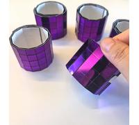 600pcs Mini 10x10mm Mirror Squares Self-Adhesive,Real Glass Mirror Roll,Decorative Mirror Sticker Sheet DIY Accessory Mirrors Mosaic Tiles (Purple Mirror, 600pcs)