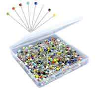 600PCS Multicolor Sewing Pins, Pins Sewing, Sewing Pins Dressmaking, Sewing Pins Coloured Heads, Quilting Pins, Fabric Pins, Loose Cover Pins with Clear Box