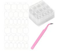 600pcs Nail Adhesive Tabs for False Nails, 15 Sizes Double-Sided Nail Glue Stickers, Jelly Stickers, 40 Sheets