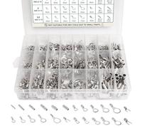600PCS Non Insulated Ring Terminal Set, AWG 22-10 Seamless Uninsulated Butt Splice Wire Terminals, Wire Crimp Connectors for Automotive, Home Electrical Wiring, Battery Cables, and DIY Projects