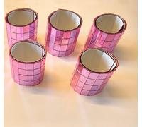 600pcs Pink Mirror Squares Self-Adhesive Mini 10x10mm,Real Glass Mirror Roll,Decorative Mirror Sticker Sheet DIY Accessory Mirrors Mosaic Tiles