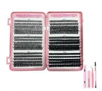 600Pcs Professional DIY Eyelash Extension Kit, 6 Styles Cluster Lashes (30D-100D Mix 8-16mm) with 2in1 Bond & Seal, D-Curl Volume Fluffy Lashes for Beginner, Long Lasting Up to 72 Hours