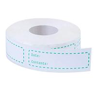 600Pcs Removable Freezer Food Labels On Roll, Self-Adhesive Date Labels Cooler Food Storage Freezer Stickers, Freezer Paper Labels, 76x25mm, Waterproof and Writable, White and BlueC