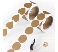 600pcs Scratch Off Stickers, 1in Round & Heart Shape Scratch Off Labels Self-Adhesive Make Your Own Scratch Off Decal for Lottery Tickets DIY Raffle Card Creating Games Reveal (Gold)