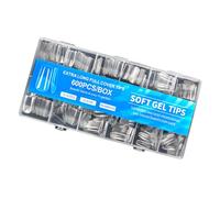 600PCS Semi-Gloss False Nails Short Almond Shape Full Cover NoDamage Design With Crystal Matte Texture Essentials False Nail