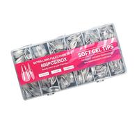 600PCS Semi-Gloss False Nails Short Almond Shape Full Cover NoDamage Design With Crystal Matte Texture Essentials Semi Matte Crystal Fake Nail