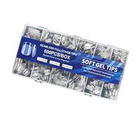 600pcs Semi Matte Natural Fit Full Cover Fake Nails ABS Crystal Tips Female Manicure Tools Mat Press Nails