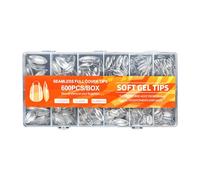 600PCS Semi Matte Press On Nails Natural Fit Full Cover False Nails ABS Crystal Tip For Women Manicures Tool False Nail