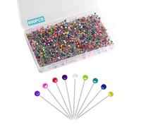 600Pcs Sewing Pins, 38 mm Long Coloured Head Pins, Sewing Pins Dressmaking, Thick Quilting Pins, Straight Ball Pins, Dress Making Pins, Fabric Pins with Storage Box for Sewing, Crafts (Multicolor)
