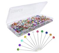 600PCS Sewing Pins Straight Pin for Fabric, Pearlized Ball Head Quilting Pins Long 1.5inch, Multicolor Corsage Stick Pin for Dressmaker, Jewelry DIY Decoration, Craft and Sewing Project