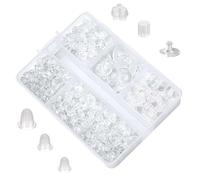 600Pcs Silicone Earring Backs, 6 Styles Rubber Clear Earring Backs, Hypoallergenic Soft Earrings Back for Studs, Secure Fit for Droopy Ears, Hook Earrings, Sensitive Skin, Daily Wear
