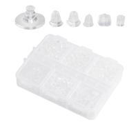 600pcs Silicone Earring Backs for Studs in 6 Styles, Clear Soft Hypoallergenic Safety Backs for Studs, Heavy Earrings, and Hook Earrings, Nice for DIY Jewelry Projects and Daily Use