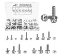 600Pcs Stainless Steel Bolts and Nuts Kit, M2 M2.5 M3 M4 M5 Pan Head Small Metric Machine Screws, Nuts and Bolts Washers Set, Multipurpose Hardware Assortment for DIY Projects, Repairs, Electronics.