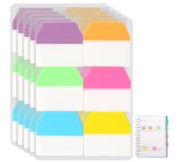 600Pcs Sticky Index Tabs, Writable Book Tabs Transparent Book Tab Page Markers for Books Tags Self-Adhesive Reusable Sticky Tab for Revision, Books, School Office, 6 Colours
