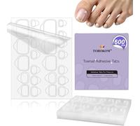 600PCS Toenail Sticky Tabs, TOROKOM Press On Toenails Sticky Tab Ultra-Thin Double Sided Toe Nail Glue Tabs, Press On Nail Glue Tabs for Toenails, Nail Sticker Tabs in 12 Sizes for DIY Pedicure